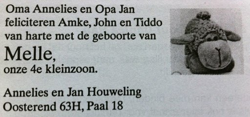 Melle in de Terschellinger.JPG - Geboorte Melle in de Terschellinger